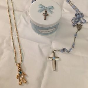 First baby boy necklace and first rosary beads